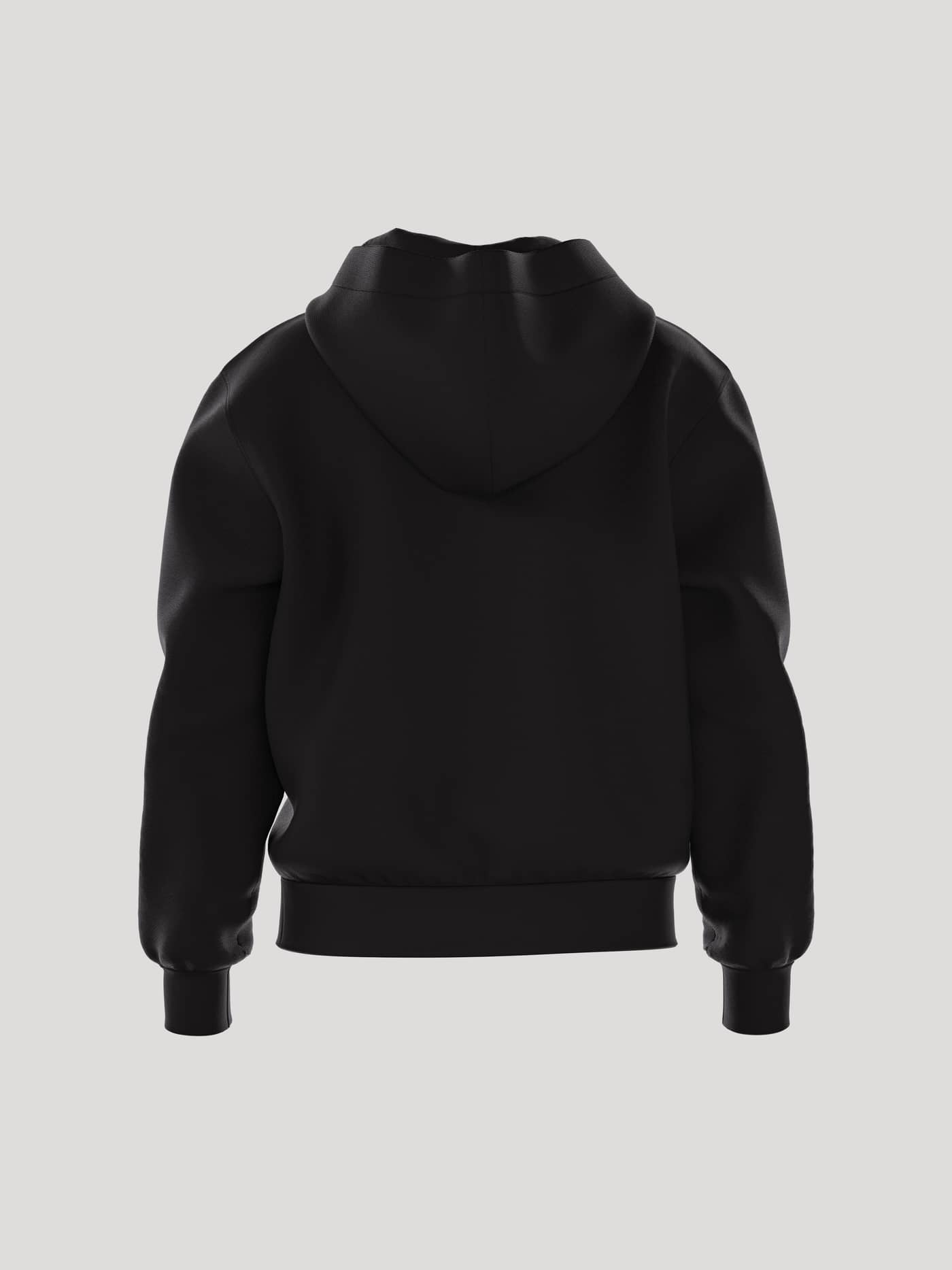 Achteraanzicht van de Borg Essential 1 Hoodie in Black Beauty (Zwart) met een stijlvolle en losse pasvorm voor dames. - Image 2