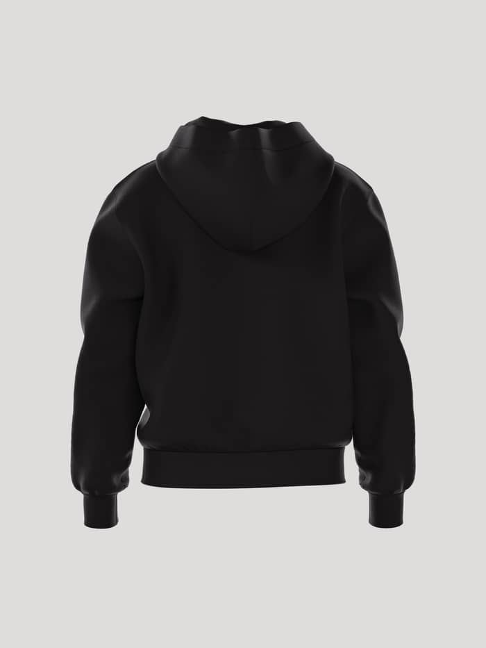 Borg Essential 1 Hoodie i Black Beauty (Sort) set bagfra med en løs pasform og stilfuldt design til kvinder. - Image 2