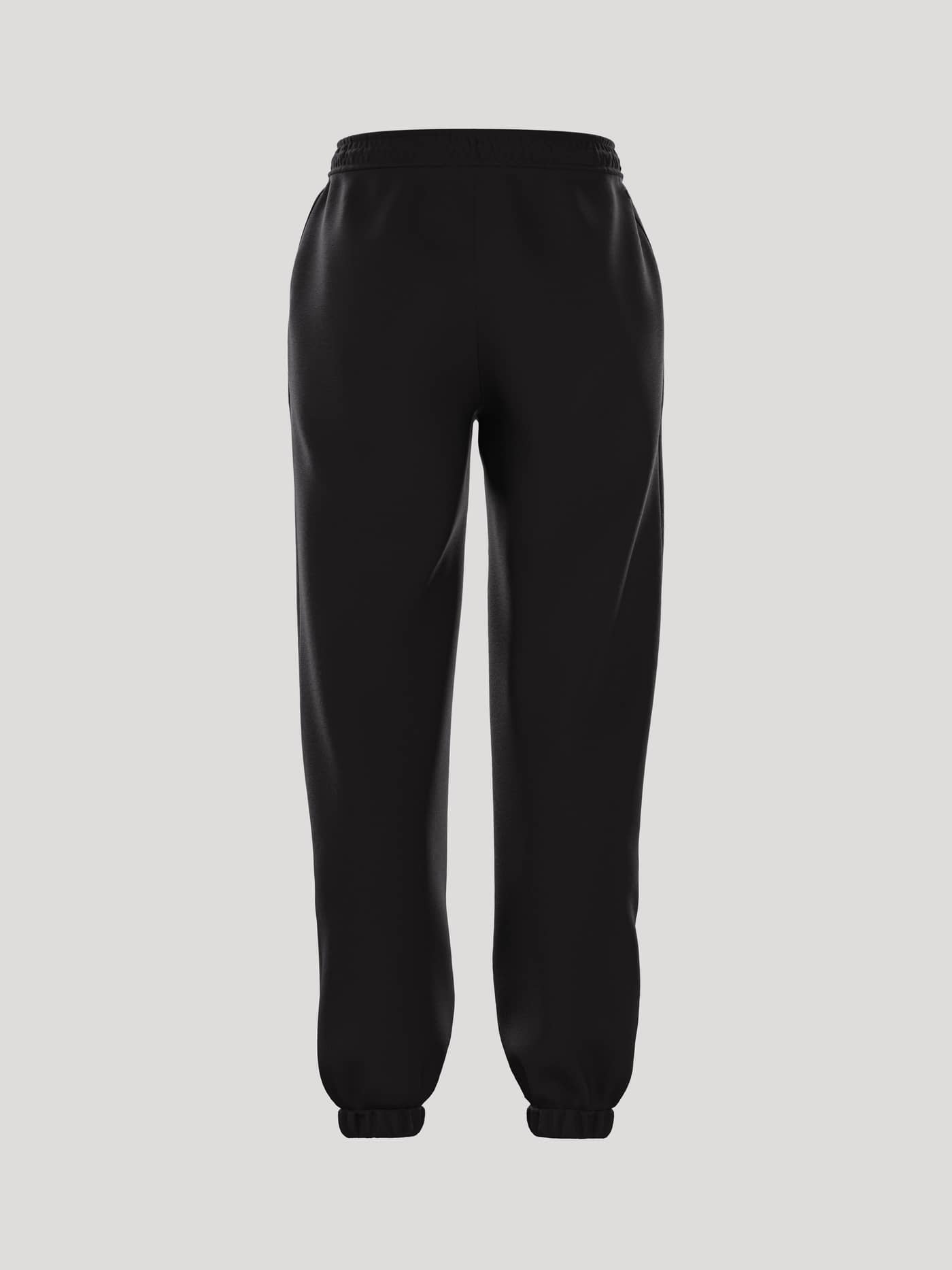 Achteraanzicht van de Borg Essential 1 Sweatpants in Black Beauty (Zwart) voor dames met een comfortabele losse pasvorm. - Image 2