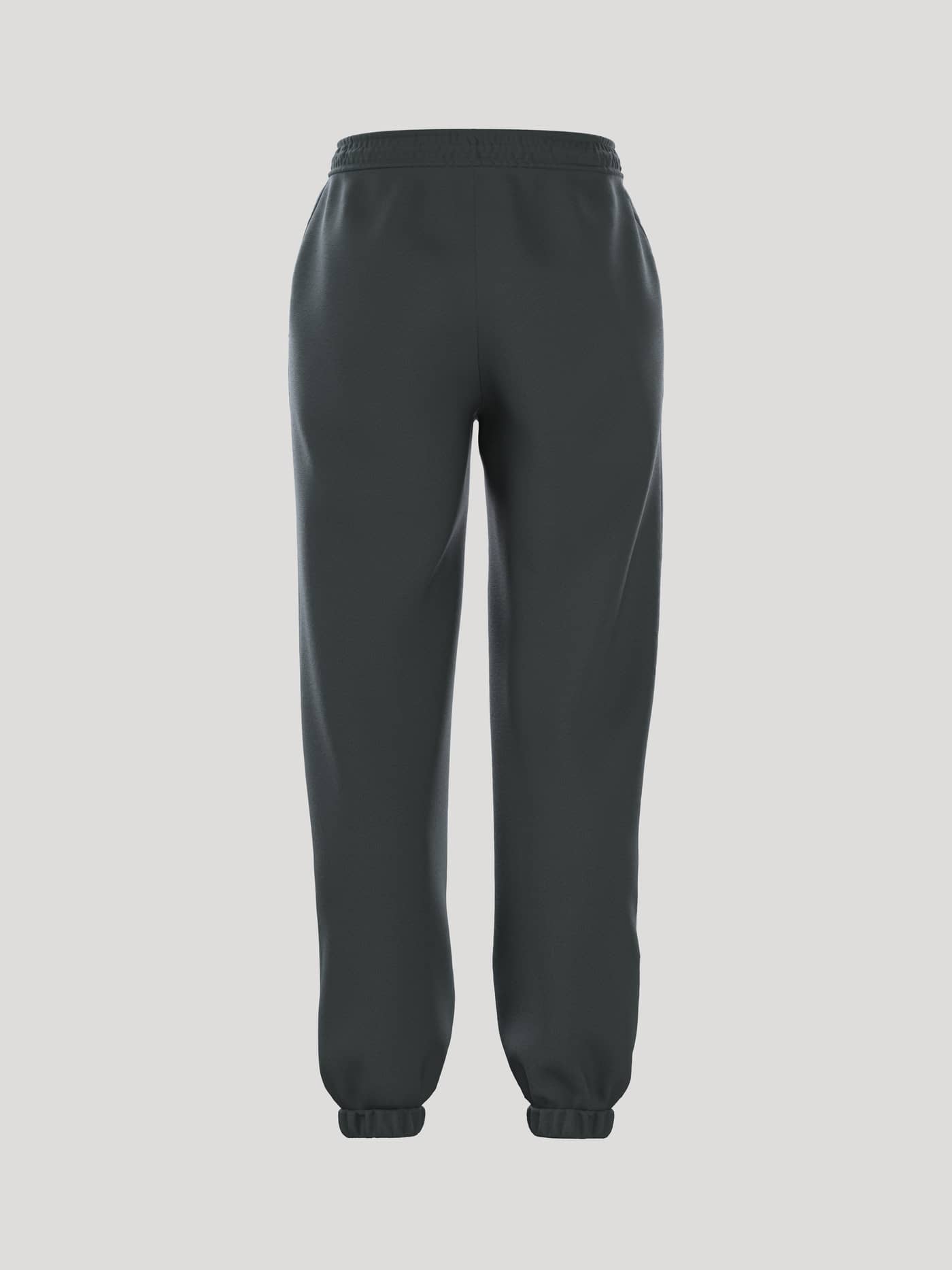 Vista posterior de los Borg Essential 1 Sweatpants en Urban Chic (Verde) con corte holgado y puños acanalados para mujer. - Image 2
