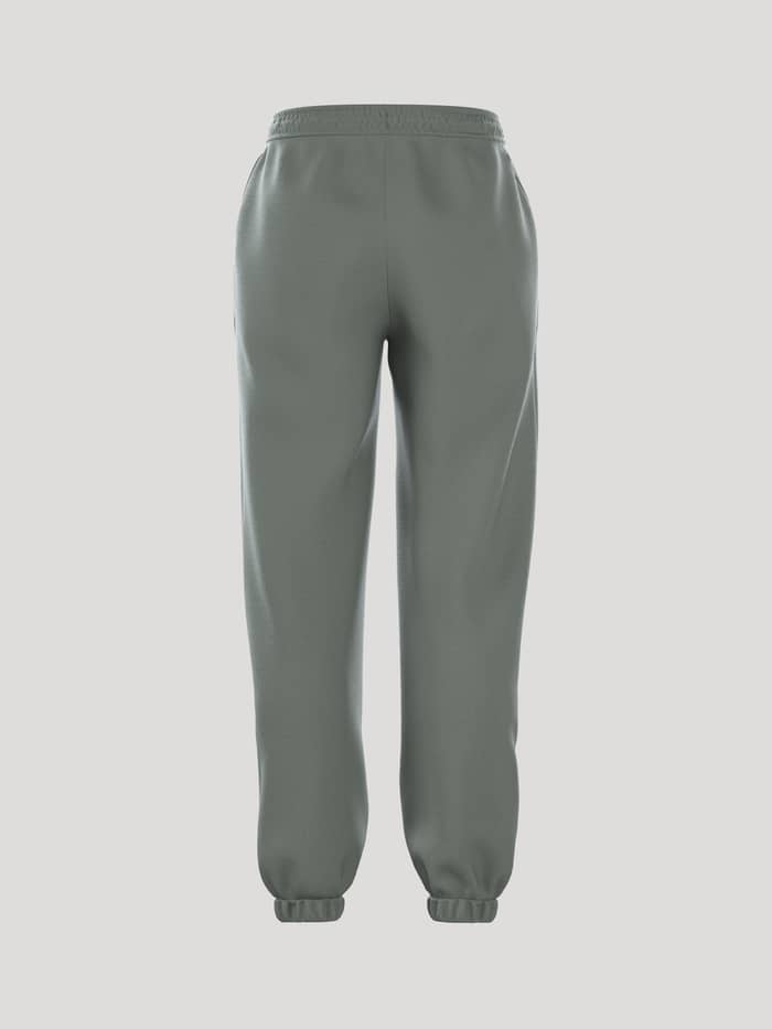 Borg Essential 1 Sweatpants i Agave Green (Grøn) set bagfra med en løs pasform og bløde, ribbede manchetter. - Image 3