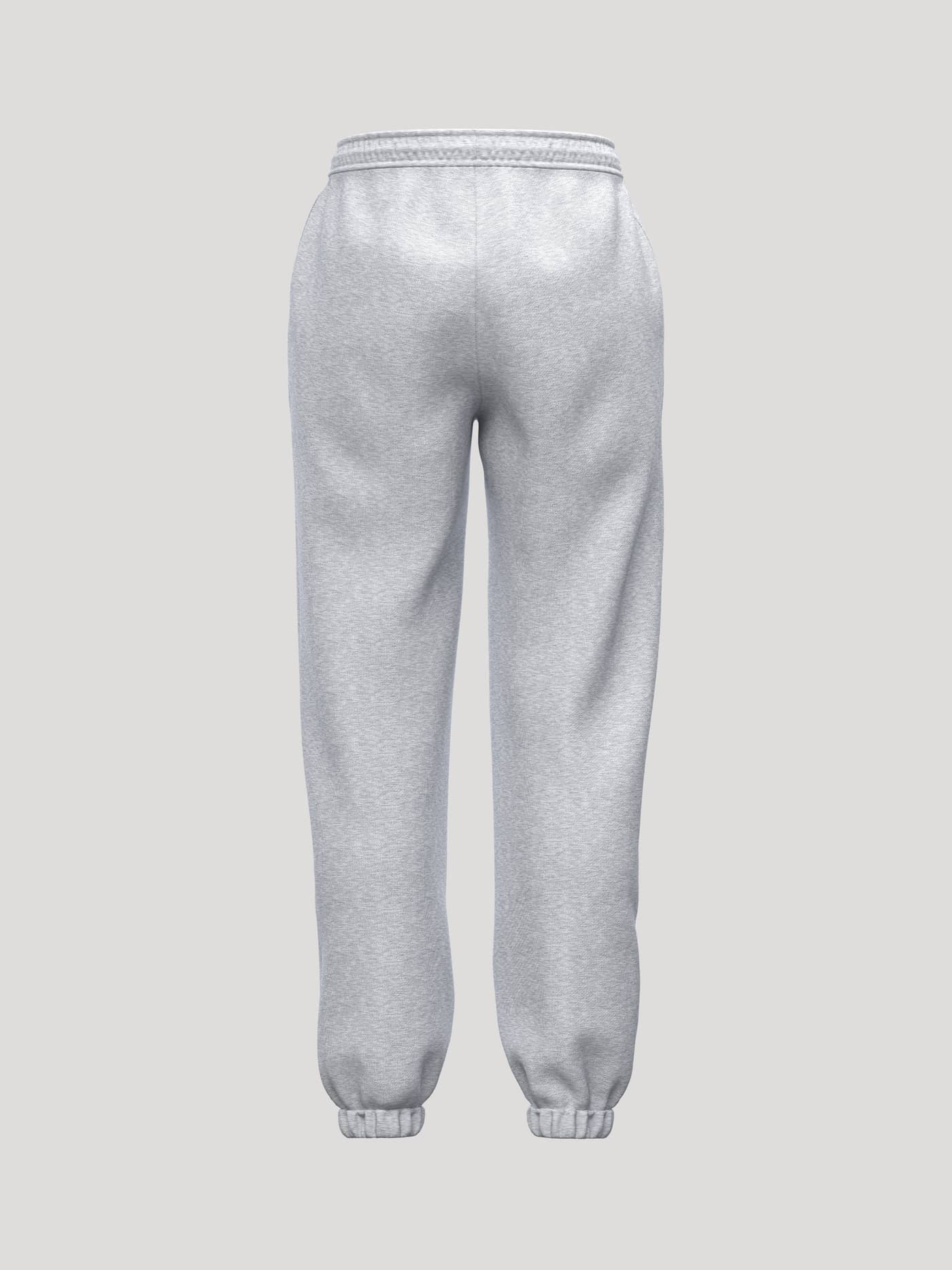 Back view of the Borg Essential 1 Sweatpants in Light Grey Melange (Grey) with a loose fit and ribbed ankle cuffs. - Image 2