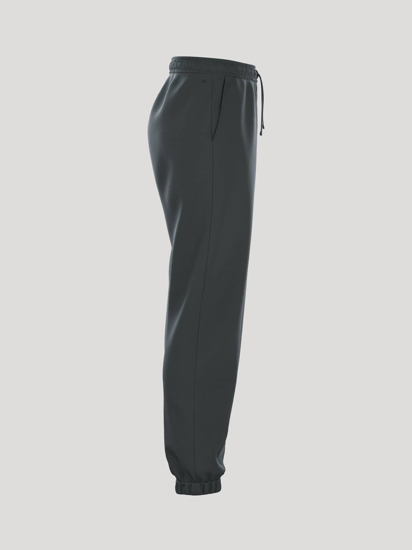 Vista lateral de los Borg Essential 1 Sweatpants de mujer en Urban Chic (Verde) con ajuste holgado y puños de canalé. - Image 3