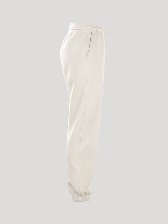 Borg Essential 1 Sweatpants i Tofu (Hvid) set fra siden med en løs pasform og et stilrent look til kvinder. - Image 3