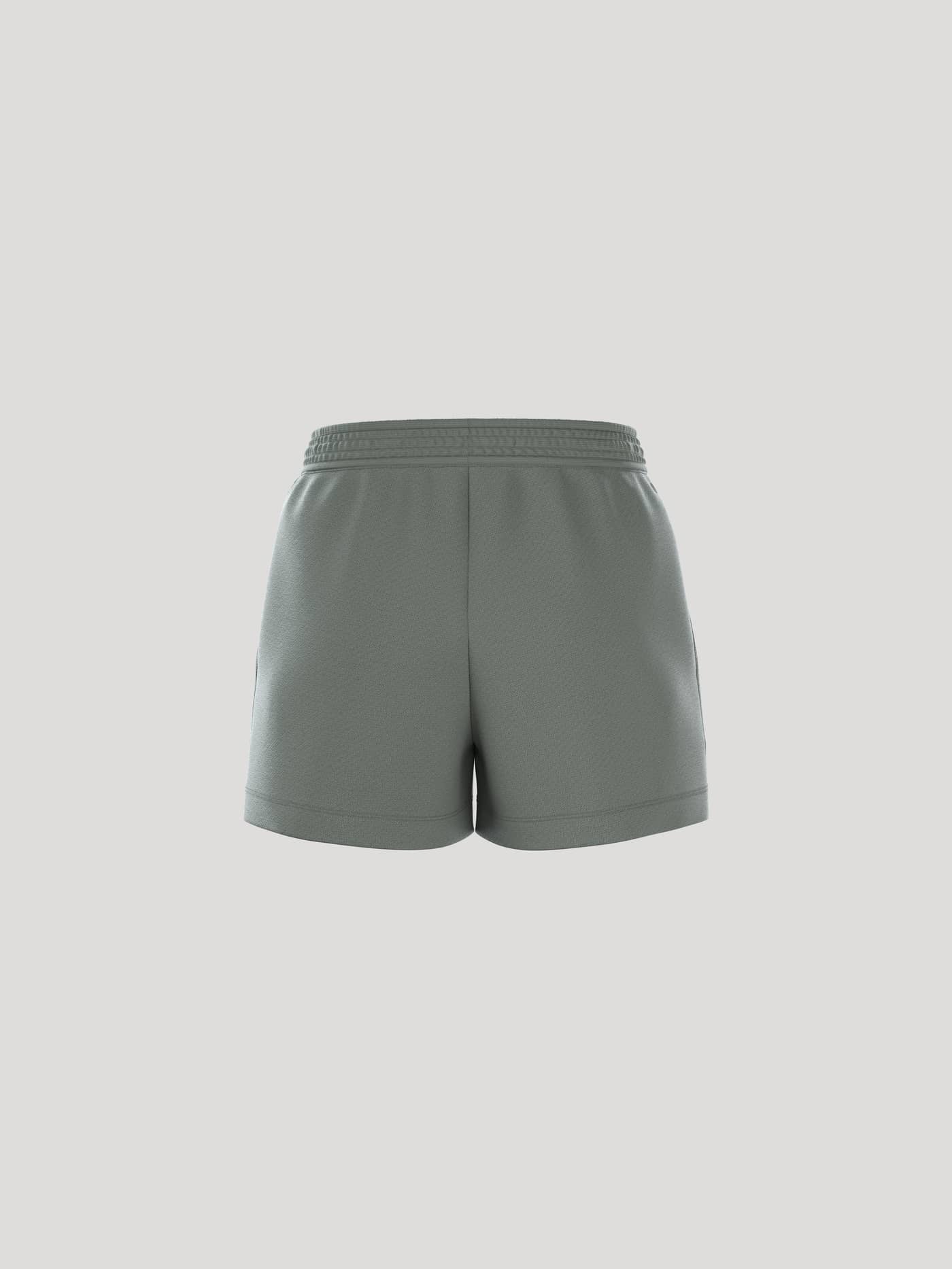 Rückansicht der Borg Essential 1 Sweatshorts in Agave Green (Grün) für Damen mit lockerer Passform und weichem Material. - Image 3
