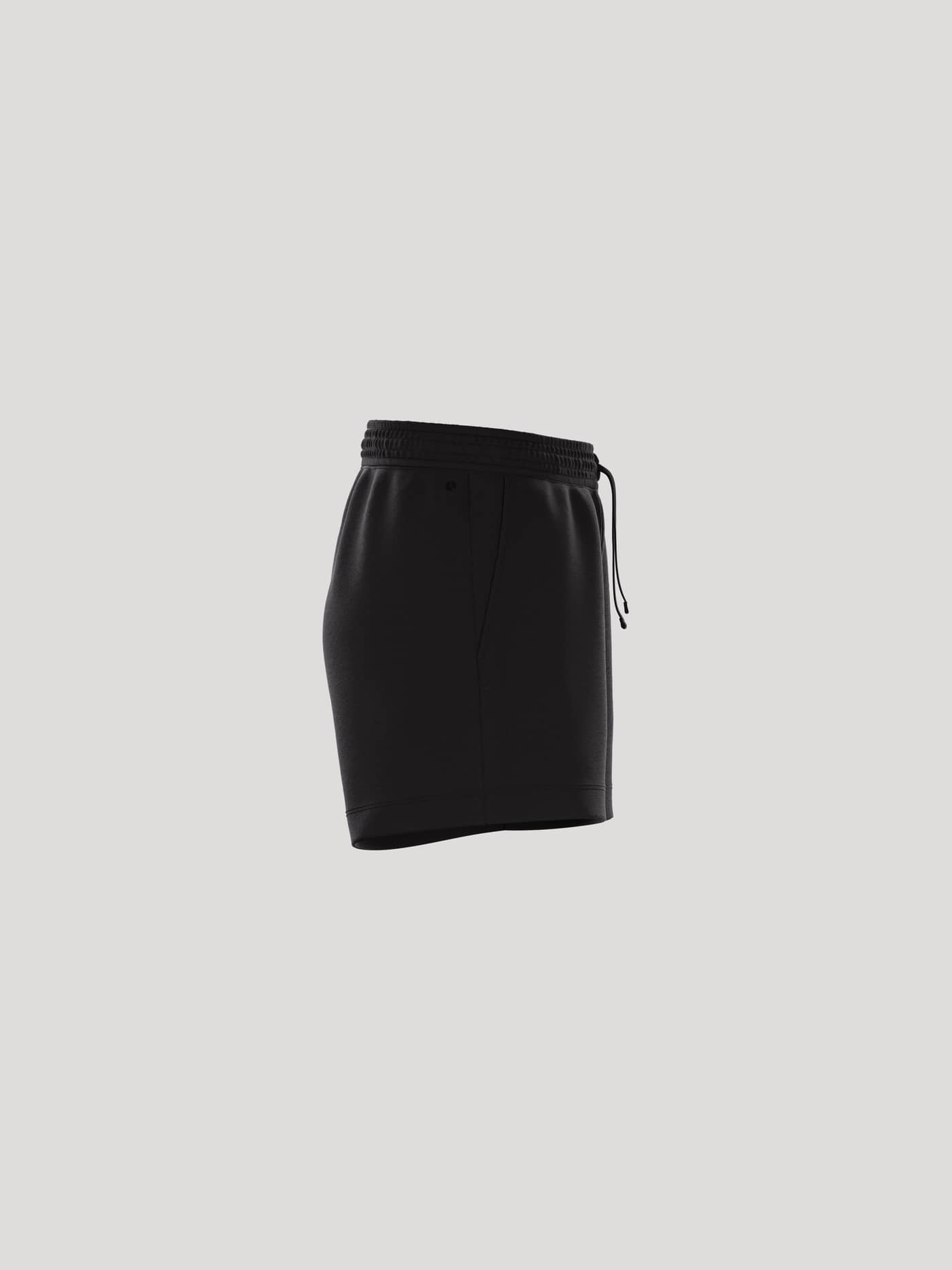 Side view of the Björn Borg Essential 1 Sweatshorts for women in Black Beauty (Black) with a loose fit and drawstring. - Image 2