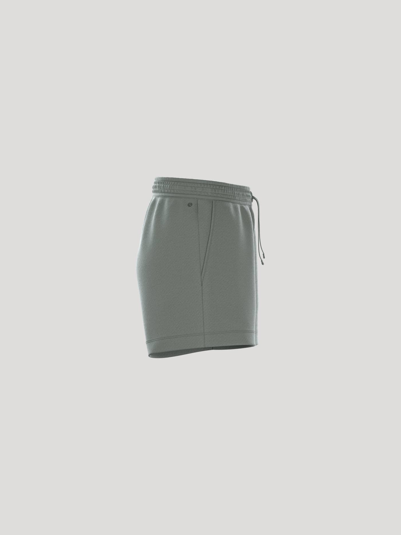 Seitenansicht der Borg Essential 1 Sweatshorts für Damen in Agave Green (Grün) mit bequemer, lockerer Passform. - Image 2