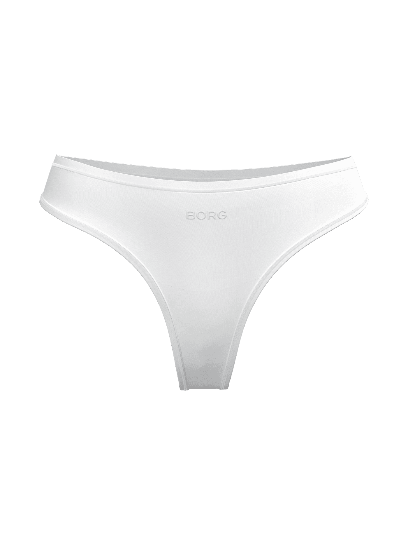 Front view of Soft Touch Thongs in Brilliant White (White), featuring a tonal logo and silky TENCEL™ Lyocell for a great fit. - Image 1