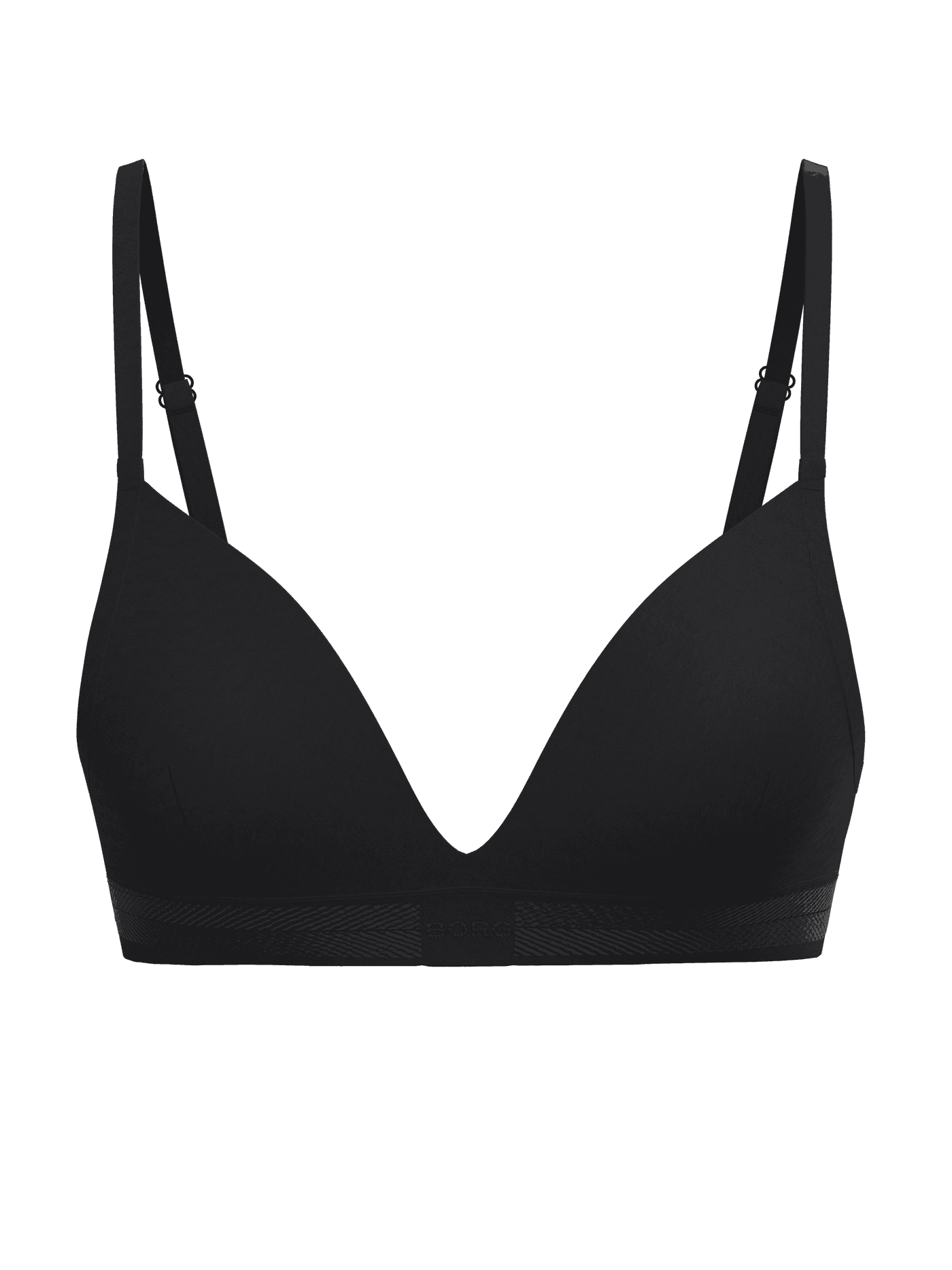 Black Soft Touch Bra for women featuring silky TENCEL™ Lyocell, a herringbone elastic band and a tonal logo. - Image 3