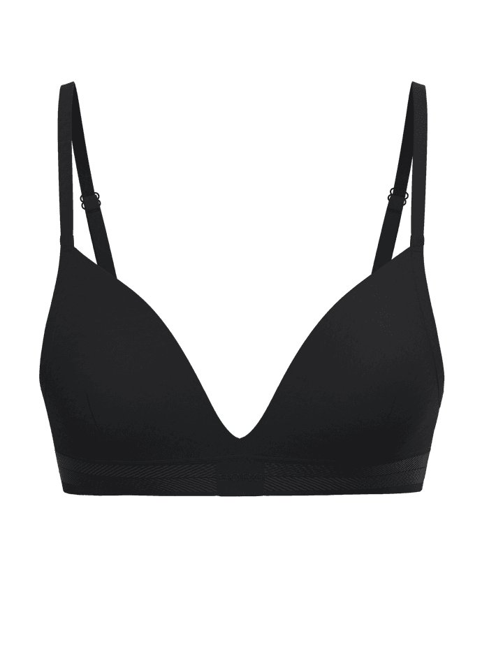 Soft Touch Bra in Black Beauty (Schwarz) aus seidigem TENCEL™ Lyocell mit Fischgräten-Gummiband und Ton-in-Ton-Logo. - Image 3