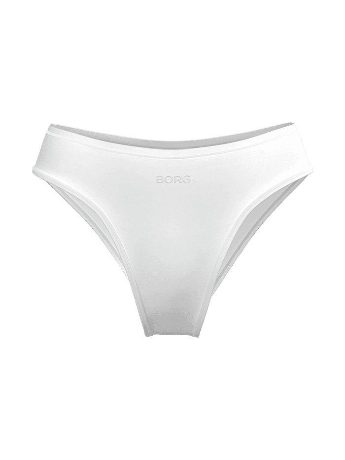Soft Touch Cheeky Briefs i vitt tillverkade i silkesmjuk TENCEL™ Lyocell med en tonal vit logotyp och bekväm passform.