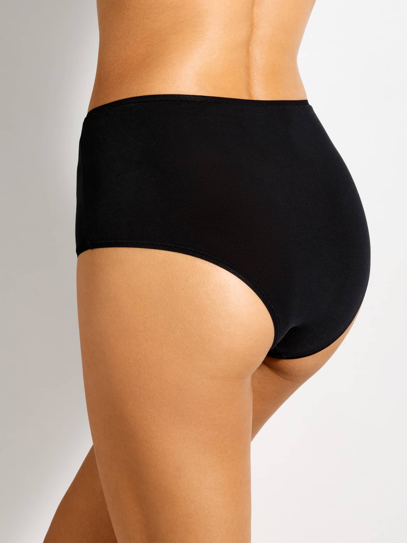 Back view of the black Björn Borg Soft Touch Highwaist Briefs in silky TENCEL™ Lyocell with a high-waisted fit. - Image 2