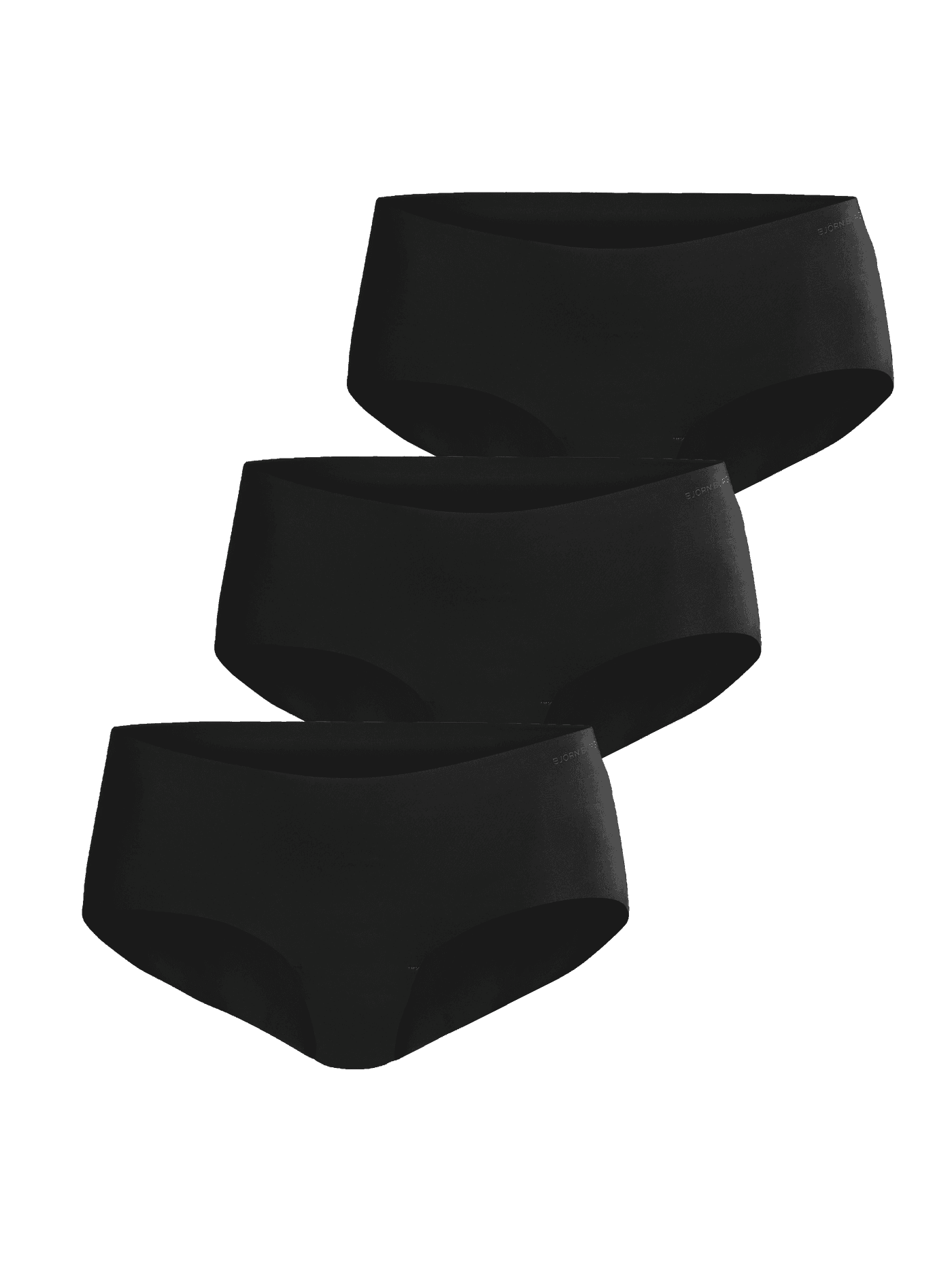 The Invisible Hipsters 3-pack in Black features soft microfibre jersey and laser-cut edges for a seamless fit. - Image 1