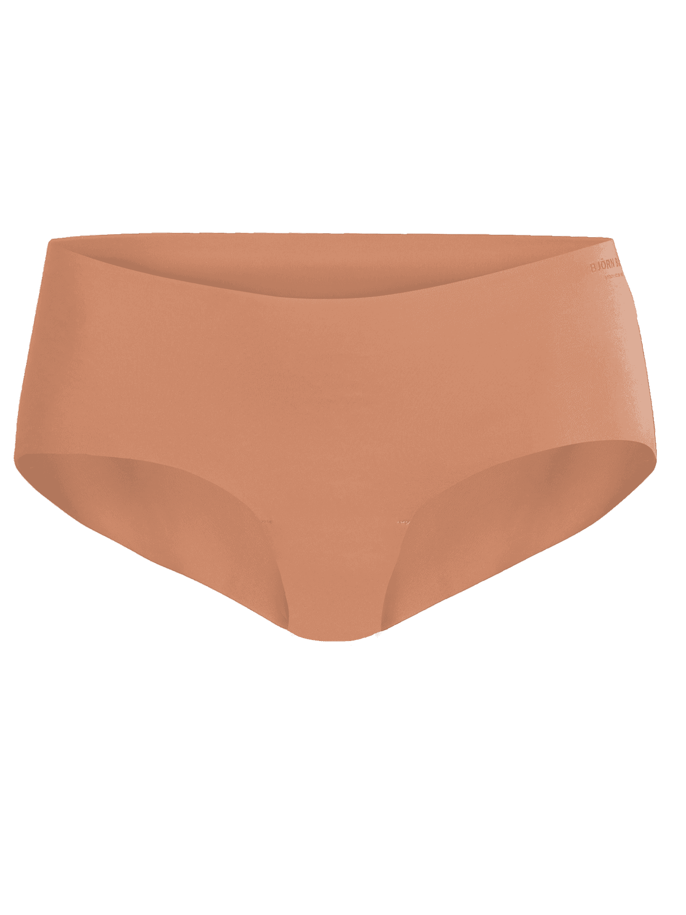 Front view of the brown Björn Borg Invisible Hipsters 3-pack for women, featuring a seamless fit and laser-cut edges. - Image 3
