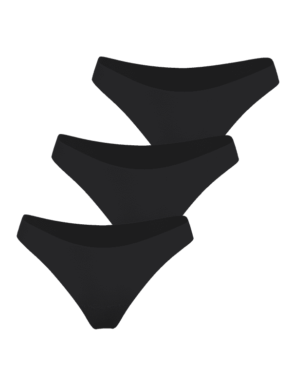 Björn Borg Invisible Briefs 3-pack in Schwarz mit nahtlosen lasergeschnittenen Kanten aus Mikrofaser für Damen.