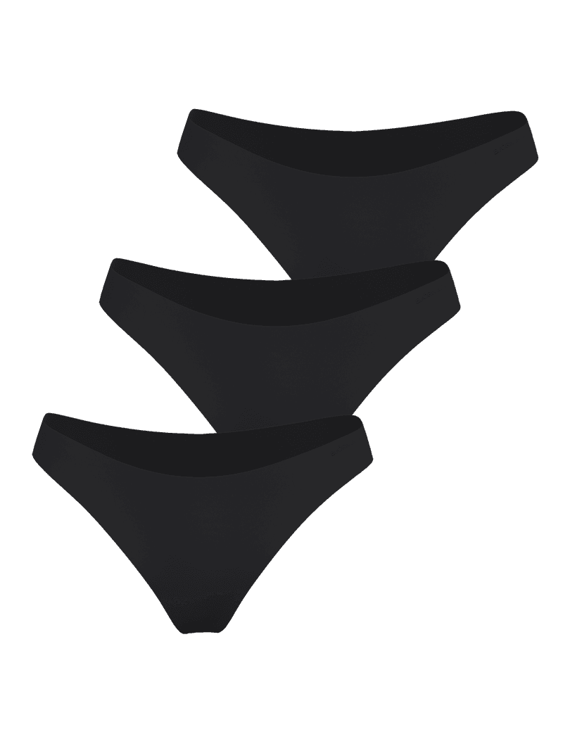Björn Borg Invisible Briefs 3-pack in Black, featuring seamless laser-cut edges and soft microfibre for women.