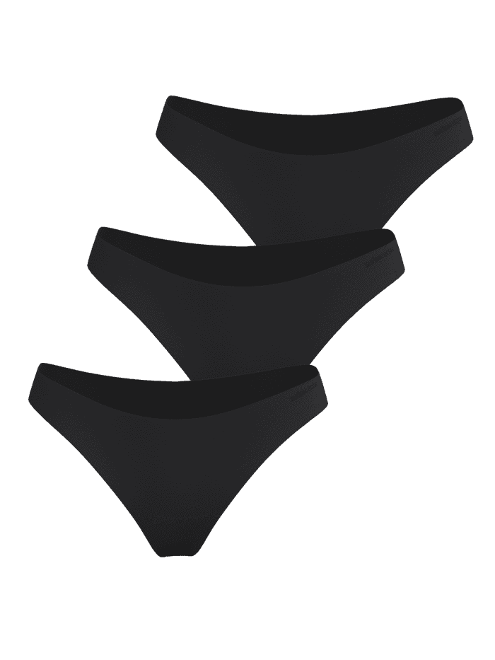 Björn Borg Invisible Briefs 3-pack in Zwart met naadloze lasergesneden randen en zachte microvezel voor dames.