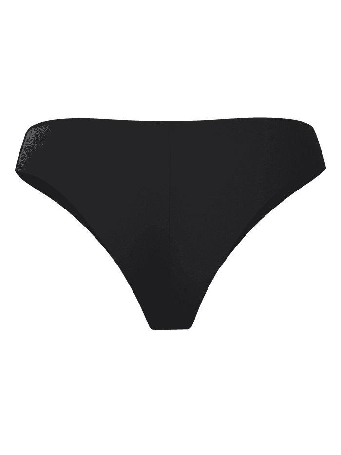Vue arrière de l'Invisible Briefs 3-pack noir avec coupe sans couture et bords découpés au laser pour femme. - Image 3