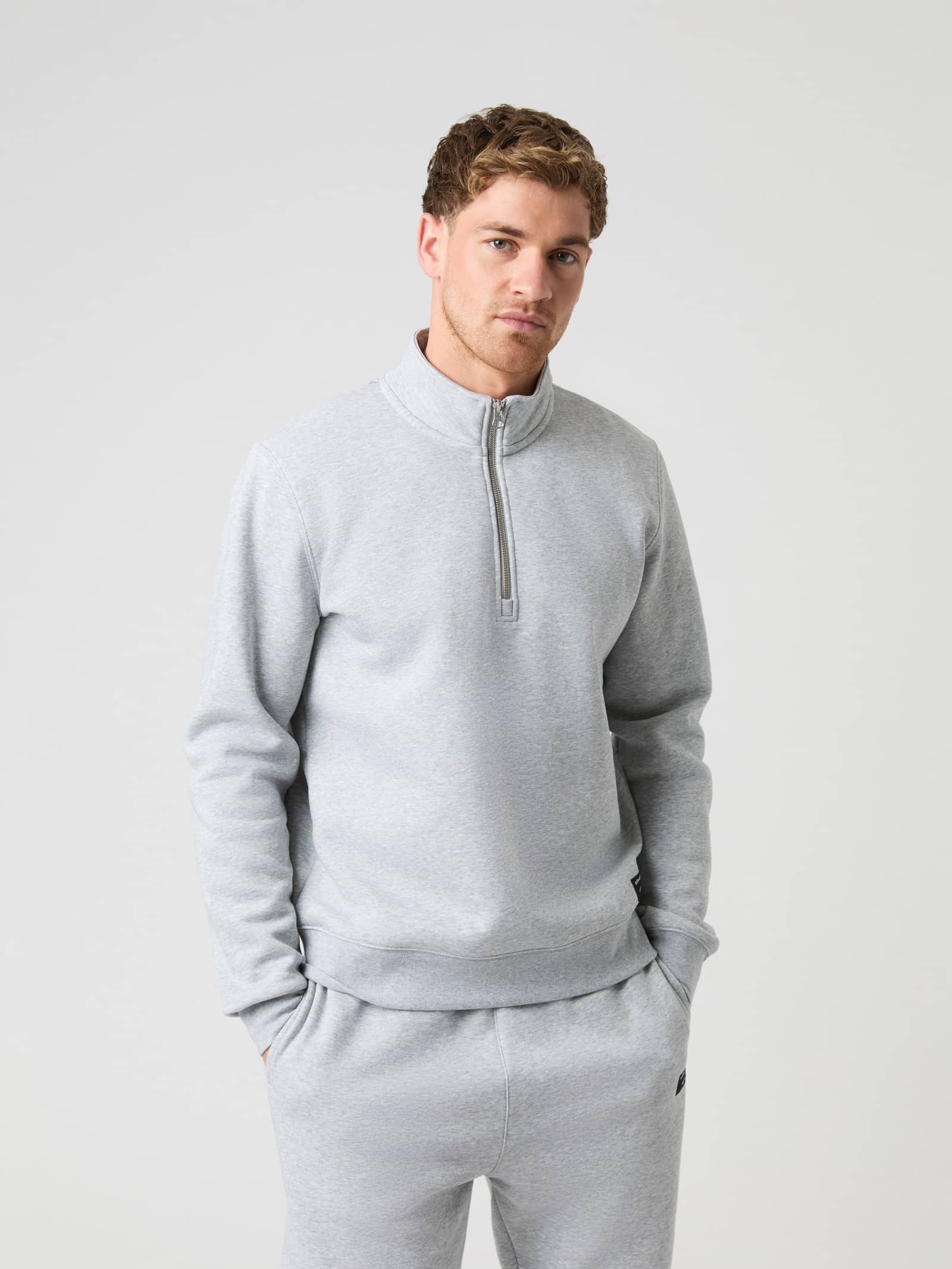 Björn Borg - Centre Half Zip Light Grey Melange Men - Image 1