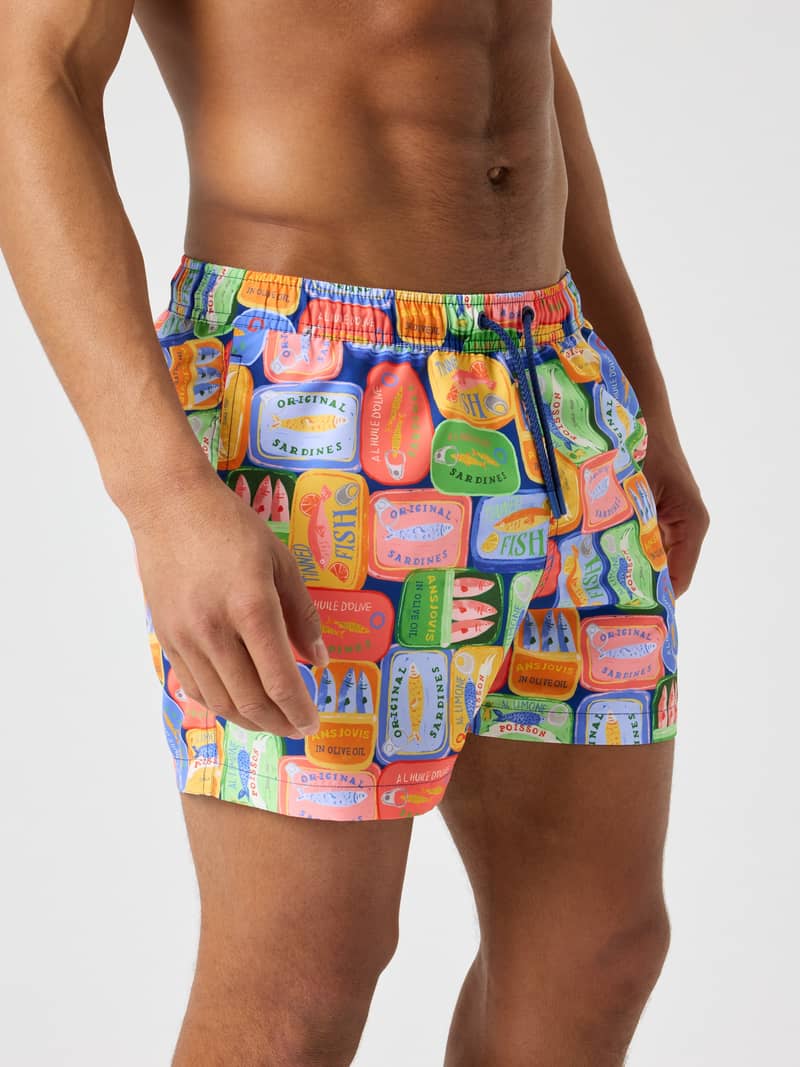 Borg Print Swim Shorts