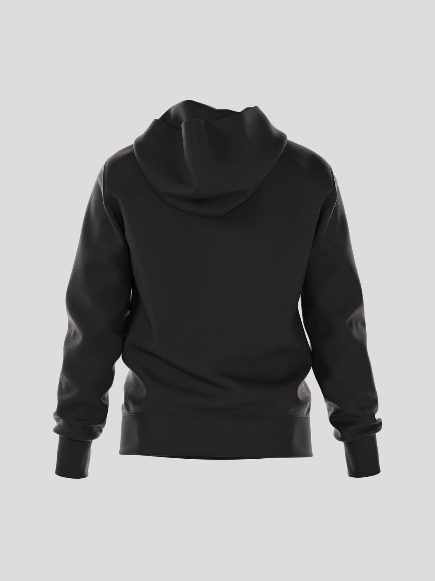 Rückansicht des Borg Essential 3 Hoodie in Black Beauty (Schwarz) mit stilvollem Fit und Tennisball-Print im Nacken. - Image 3