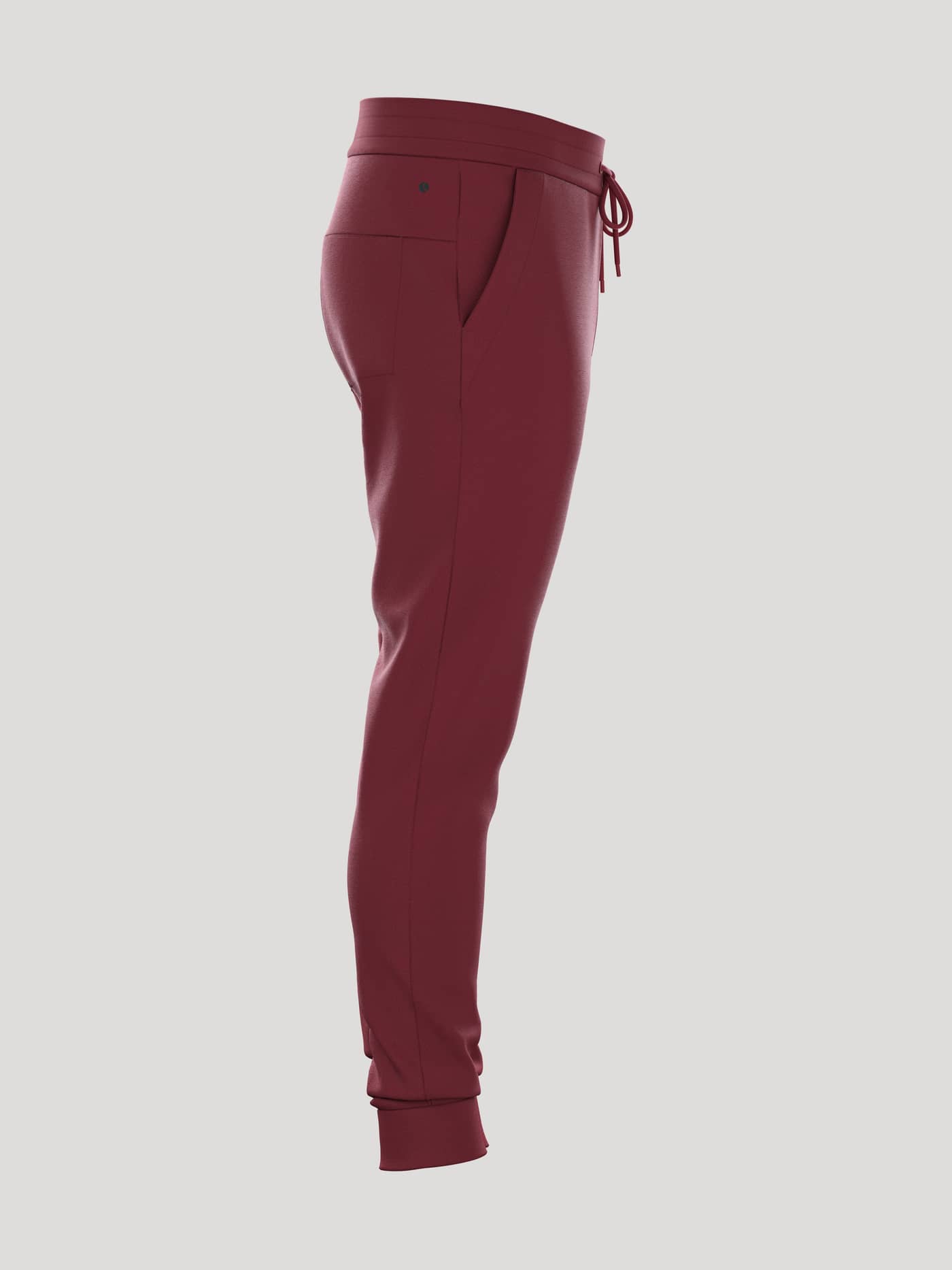 Seitenansicht der Borg Essential 3 Sweatpants in Pomegranate (Rot) mit weichem Material und bequemer Passform. - Image 2