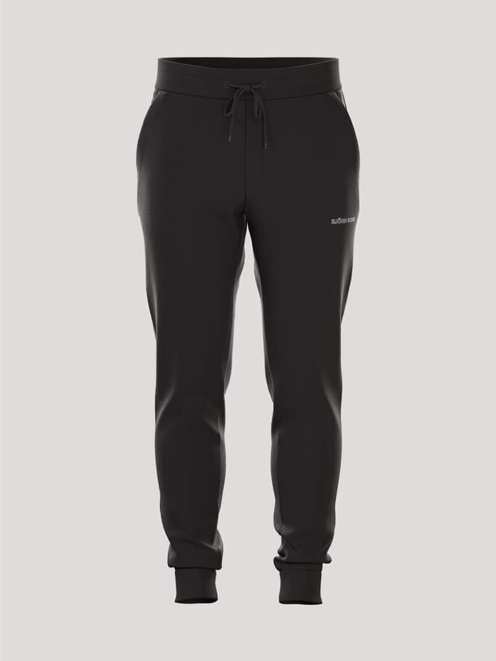 Front view of the men's Borg Essential Sweatpants in black.