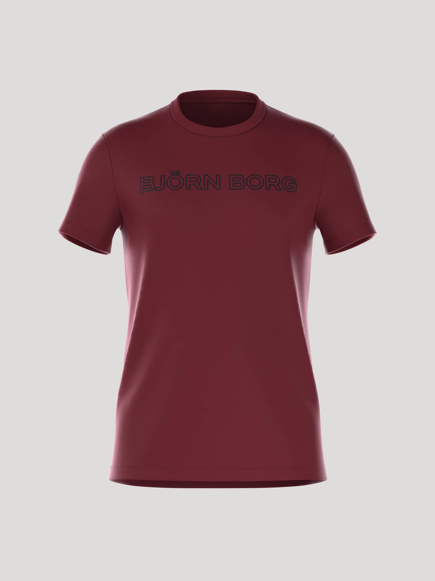 Vy framifrån av Borg Essential 3 T-Shirt i bomull och Pomegranate (Röd) med regular fit och en stor svart logotyp på bröstet. - Image 1