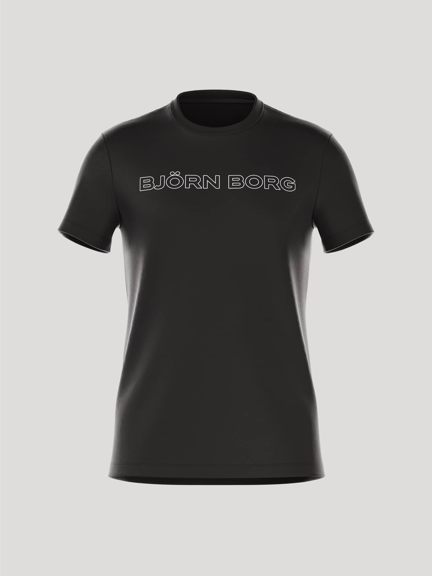 Vooraanzicht van het Borg Essential T-Shirt in Black Beauty (Zwart) voor heren met een groot wit logo op de borst. - Image 1