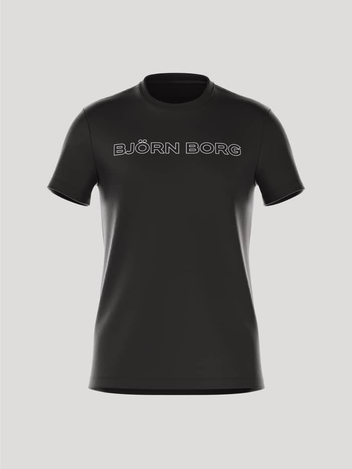 Borg Essential T-Shirt i Black Beauty (Sort) set forfra i 100% bomuld med et stort logo og stilfuld pasform til mænd.
