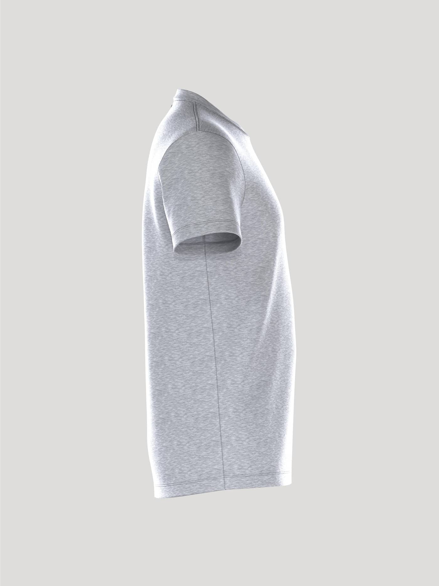 Borg Essential T-Shirt i Light Grey Melange (Grå) set fra siden, funktionel 100% bomuld med regular fit til mænd. - Image 3
