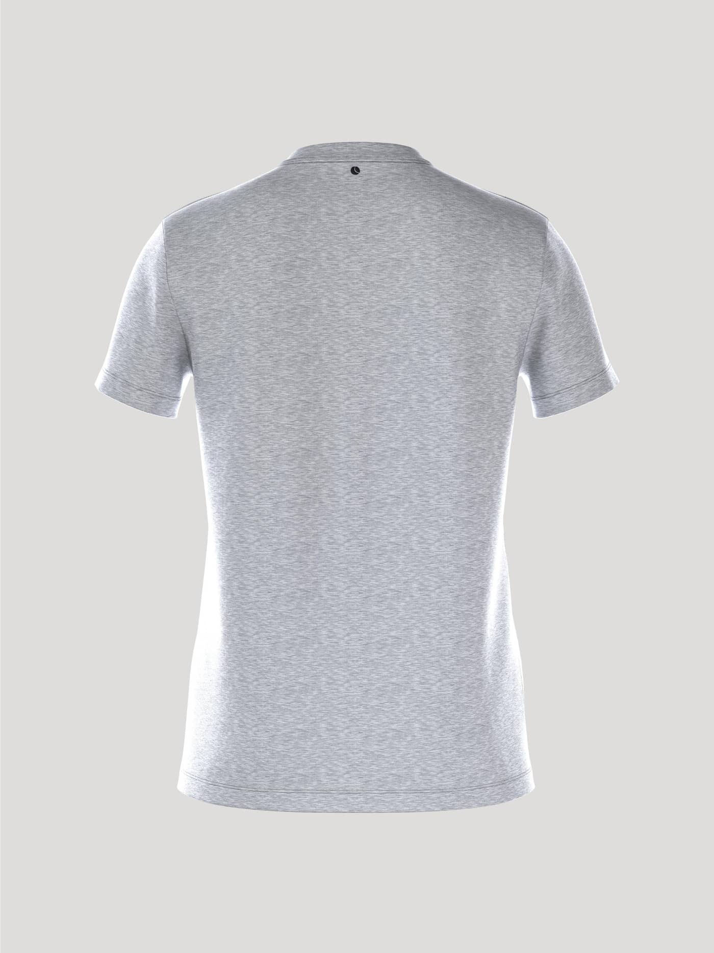 Borg Essential T-Shirt i Light Grey Melange (Grå) set bagfra i 100% bomuld med et lille sort tennisbold-logo. - Image 2