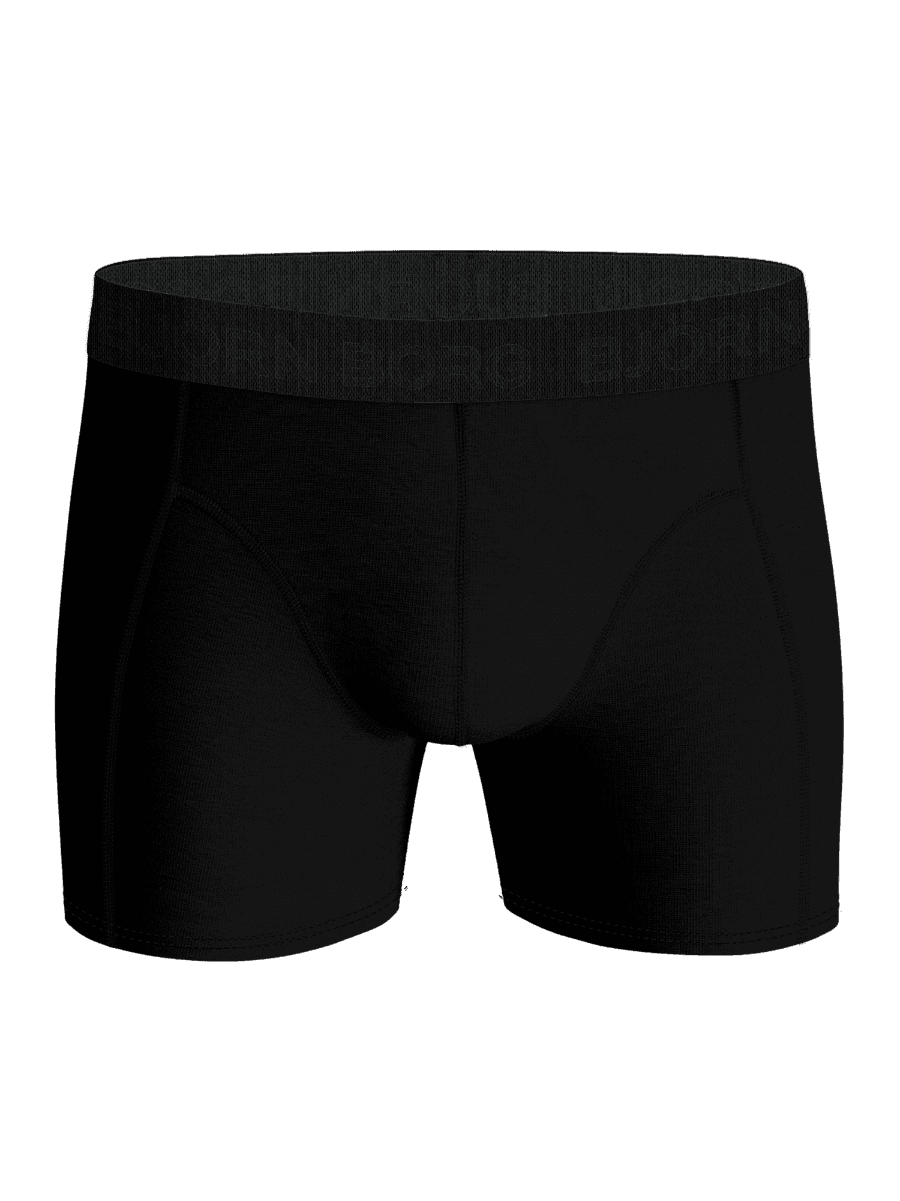 Bamboo Cotton Blend Boxers 3-pack in black, stylish men's boxer briefs shown in front view with a microfibre logo waistband. - Image 2