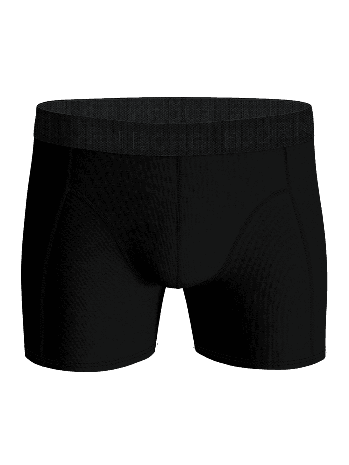 Bamboo Cotton Blend Boxers 3-pack i Sort set forfra til mænd med blød mikrofiberlinning og logo. - Image 2