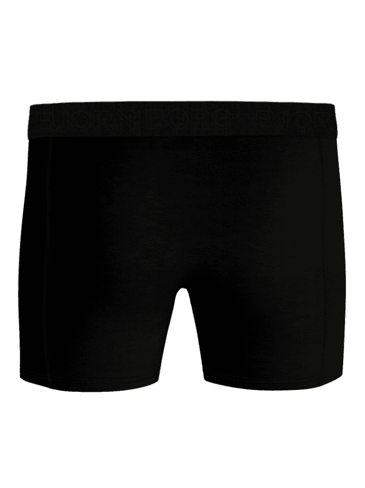 Front view of the black Bamboo Cotton Blend Boxers 3-pack featuring soft boxer briefs with a Björn Borg logo waistband. - Image 3