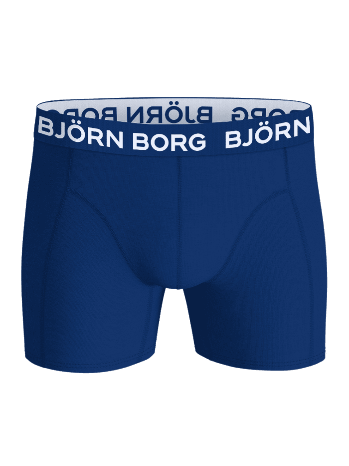 Bamboo Cotton Blend Boxers 3-pack in blue, these boxer briefs feature bamboo viscose and a white logo on the waistband. - Image 2