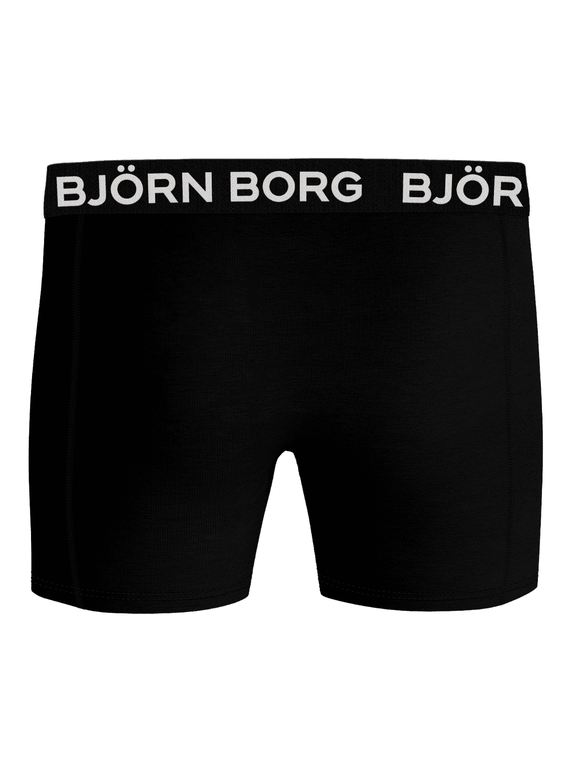 Front view of the Black (Black) Bamboo Cotton Blend Boxers 2-pack featuring soft bamboo boxer briefs with a white logo. - Image 3