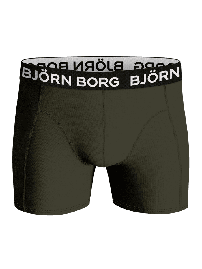 Bamboo Cotton Blend Boxers 2-pack in Groen van zachte bamboemix met een zwarte tailleband en wit Björn Borg-logo. - Image 4