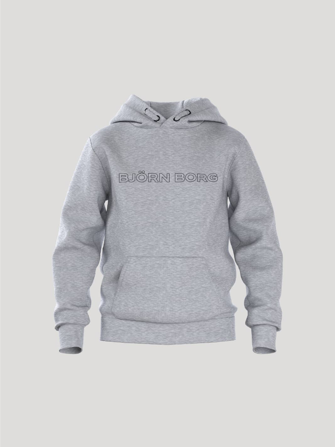 Björn Borg - Borg Essential Hoodie Light Grey Melange Kids - Image 1