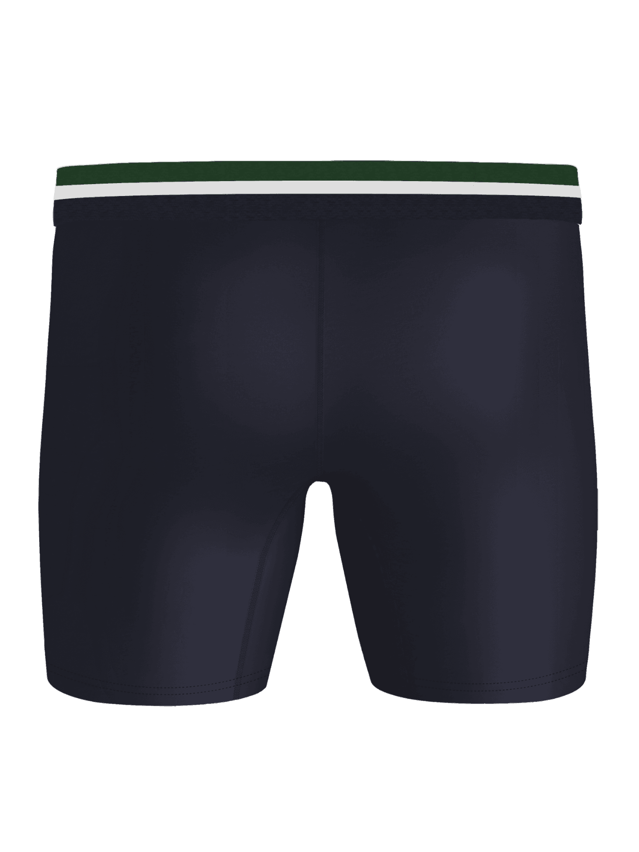 Achteraanzicht van de marineblauwe en witte Sports Microfiber Boxers 2-pack, vochtafvoerende sportboxers voor training. - Image 3