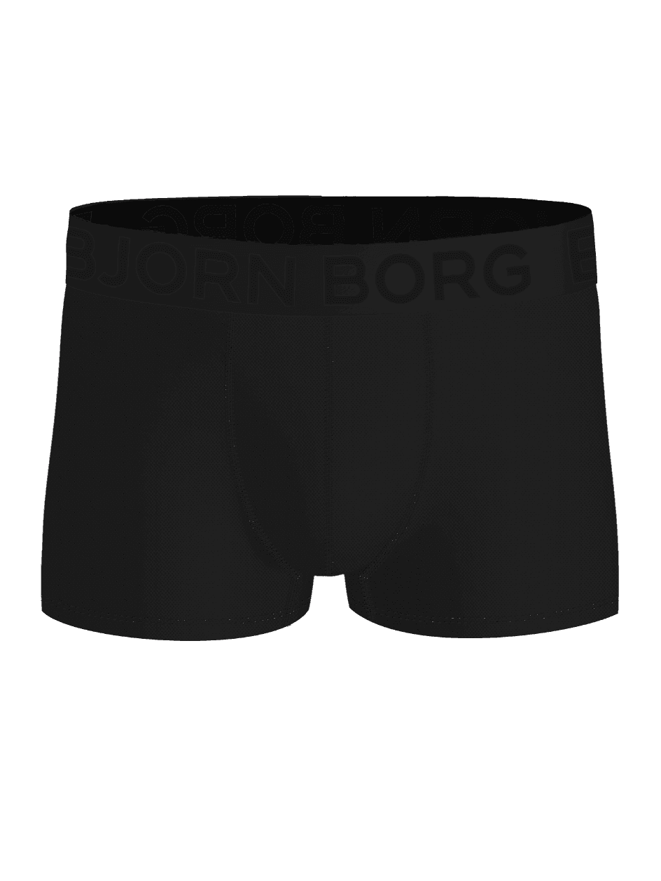 Front view of the black Sports Mesh Trunks 2-pack for training, featuring breathable mesh and a tonal logo waistband. - Image 2