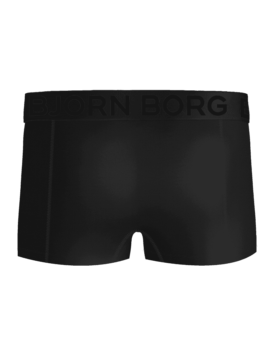 Back view of the Björn Borg Sports Mesh Trunks 2-pack in Black, with a logo waistband and breathable training fabric. - Image 3
