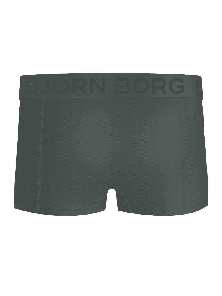 Front view of the green Björn Borg Sports Mesh Trunks 2-pack with a tonal logo in breathable mesh for training performance. - Image 3