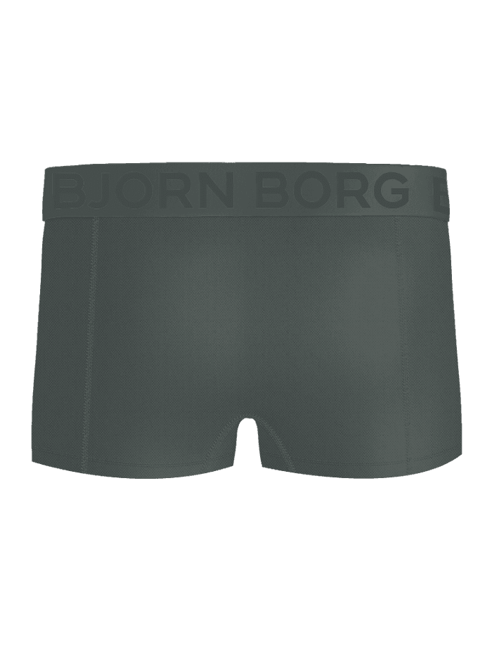Vue de face du Sports Mesh Trunks 2-pack vert en mesh respirant avec logo ton sur ton pour l'entraînement. - Image 3