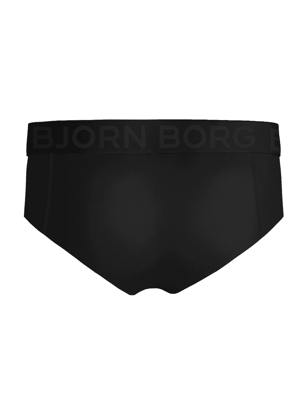 Back view of the black Sports Mesh Briefs 2-pack, featuring a tonal logo waistband and breathable mesh for training. - Image 3