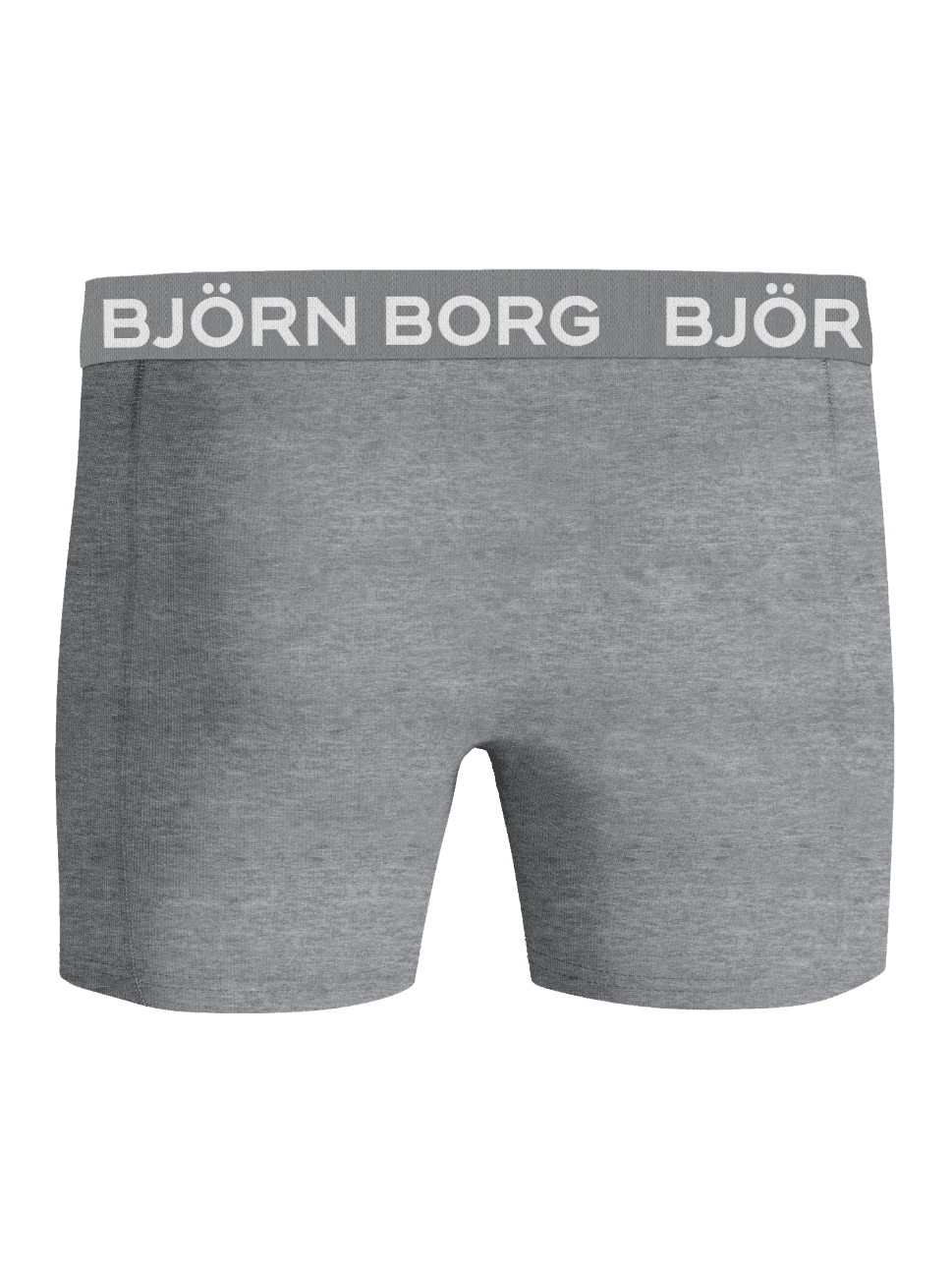 Front view of Cotton Stretch Boxers 5-pack for kids in grey melange, featuring a microfiber waistband and white logos. - Image 3