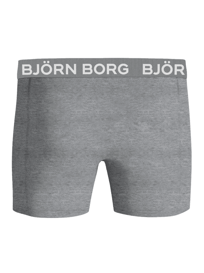 Vooraanzicht van de Cotton Stretch Boxers 5-pack voor kids in Melange met witte logo's en microvezel tailleband. - Image 3