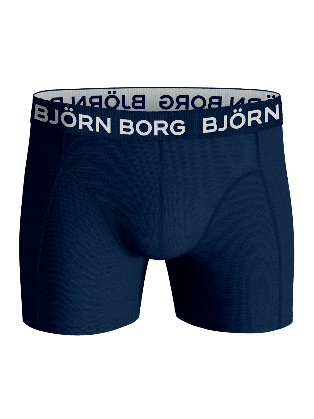 Navy blue kids' Cotton Stretch Boxers 5-pack boxer briefs with a signature white logo microfibre waistband. - Image 4