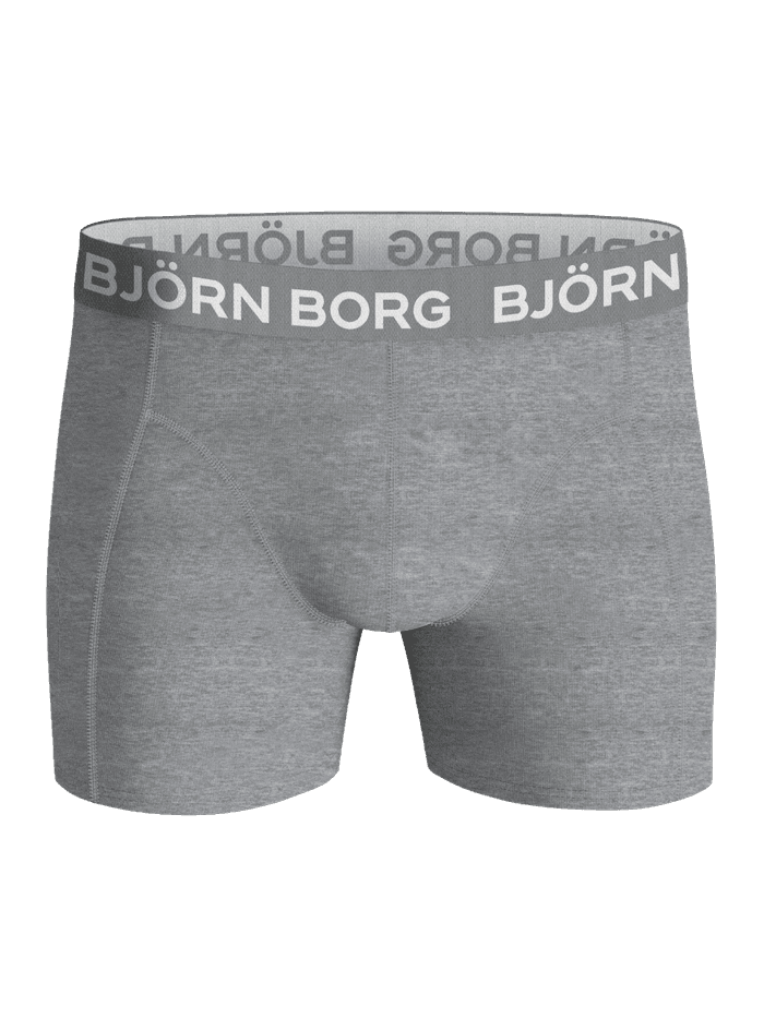 Vooraanzicht van de Cotton Stretch Boxers 5-pack in grijs melange voor kids met een witte logo-tailleband. - Image 2