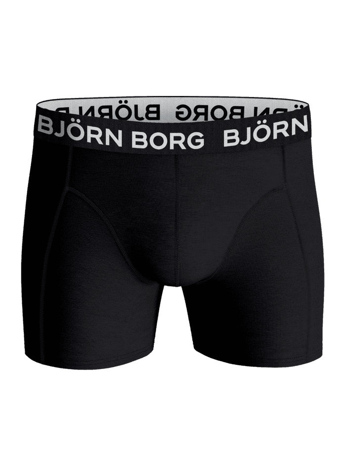 Vooraanzicht van de Cotton Stretch Boxers 3-pack voor kids in Zwart met een grijs logo op de tailleband. - Image 2
